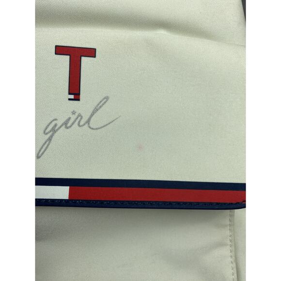 Tommy Hilfiger T Girl Bag Womens White Red Blue Drawstring Bucket Purse Strap - Picture 8 of 16